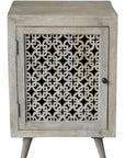 30" Gray Solid Wood Nightstand