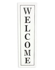 39" X 11" White And Black Welcome Metal Wall Decor