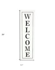 39" X 11" White And Black Welcome Metal Wall Decor