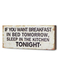 9" X 24" White and Black If You Want Breakfast Wood Wall Decor
