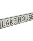 5" X 24" Gray and Brown Lake House Metal Wall Decor