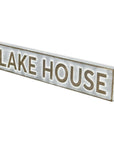5" X 24" Gray and Brown Lake House Metal Wall Decor