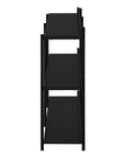 47" Black Wood and Metal Frame Console Table With Three Shelves