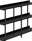 47" Black Wood and Metal Frame Console Table With Three Shelves