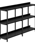 47" Black Wood and Metal Frame Console Table With Three Shelves