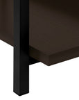 47" Brown and Black Wood and Metal Frame Console Table With Three Shelves