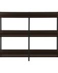 47" Brown and Black Wood and Metal Frame Console Table With Three Shelves