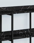 34" Black End Table With Three Shelves