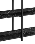 34" Black End Table With Three Shelves