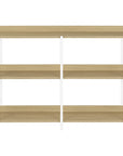 47" Natural and White Wood and Metal Frame Console Table With Three Shelves