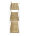 47" Natural and White Wood and Metal Frame Console Table With Three Shelves