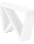 32" White Wood Abstract End Table