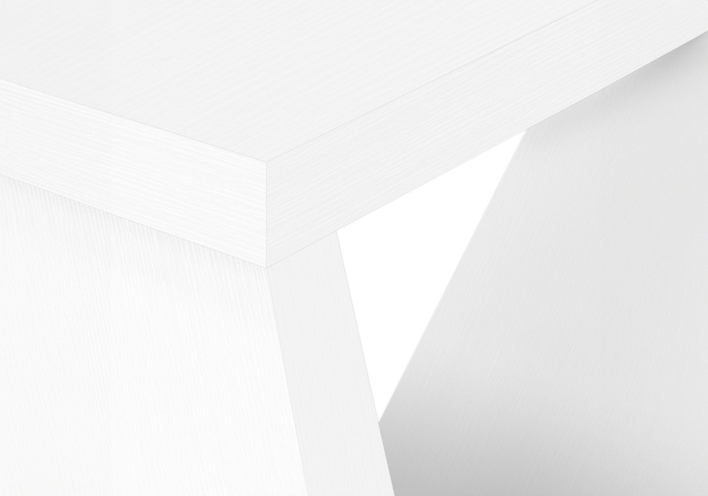 32" White Wood Abstract End Table