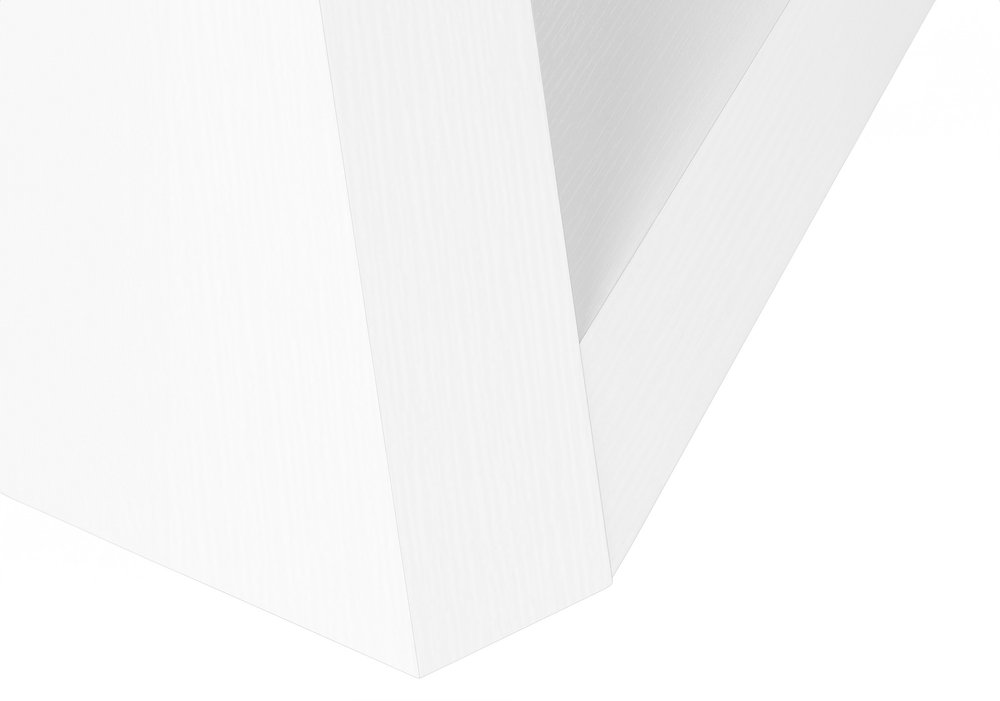 32" White Wood Abstract End Table