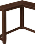 36" Brown Wood Corner Frame Console Table