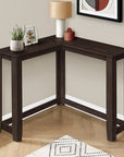 36" Brown Wood Corner Frame Console Table