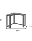 36" Brown Wood Corner Frame Console Table