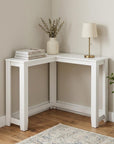 36" Brown Wood Corner Frame Console Table