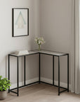 36" Gray and Black Wood and Metal Frame Console Table