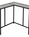 36" Gray and Black Wood and Metal Frame Console Table