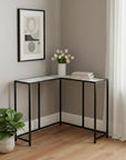 36" Gray and Black Wood and Metal Frame Console Table