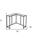 36" Gray and Black Wood and Metal Frame Console Table