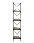 59" Taupe Metal Corner Bookcase