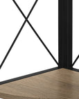 59" Taupe Metal Corner Bookcase