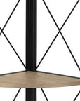 59" Taupe Metal Corner Bookcase