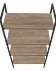 48" Taupe Metal and Wood Four Tier Etagere Bookcase