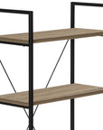 48" Taupe Metal and Wood Four Tier Etagere Bookcase