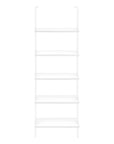 72" White Metal and Wood Five Tier Bookcase
