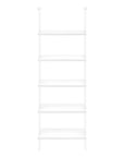 72" White Metal and Wood Five Tier Bookcase