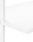 72" White Metal and Wood Five Tier Bookcase