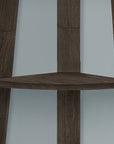71" Oak Particle Board and Wood Five Tier Corner Bookcase