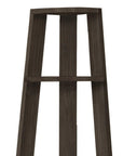 71" Oak Particle Board and Wood Five Tier Corner Bookcase