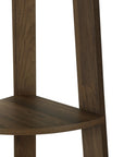 71" Dark Brown Wood Five Tier Corner Bookcase
