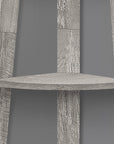 71" Gray Particle Board and Wood Five Tier Corner Bookcase
