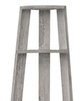 71" Gray Particle Board and Wood Five Tier Corner Bookcase