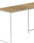 58" Natural and White Wood and Metal Corner Computer Desk