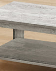 Set Of Three 42" Gray Rectangular Coffee Table With Three Shelves