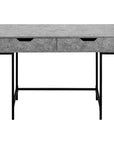 47" Gray and Black Wood and Metal H-Shape Computer Desk With Two Drawers