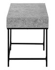 47" Gray and Black Wood and Metal H-Shape Computer Desk With Two Drawers