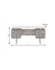 60" White and Gray Computer Desk With Three Drawers