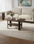 Set of Three 36" Espresso Coffee Table With Three Shelves