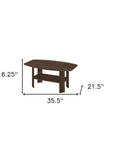 Set of Three 36" Espresso Coffee Table With Three Shelves
