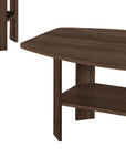 Set of Three 36" Espresso Coffee Table With Three Shelves