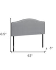 White Faux Leather Upholstered Arched Queen Headboard With Nail Head Trim
