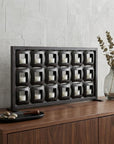23" Black Iron Geometric Floor Tealight Candle Holder