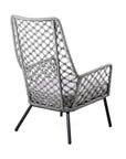 26" Gray and Black Steel Indoor Outdoor Dining Chair with Gray Cushion